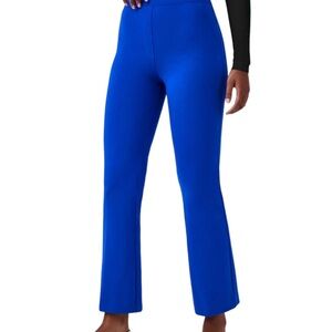 SPANX Perfect Kick Flare Pants M Blue Pull On High Rise Business Casual Office